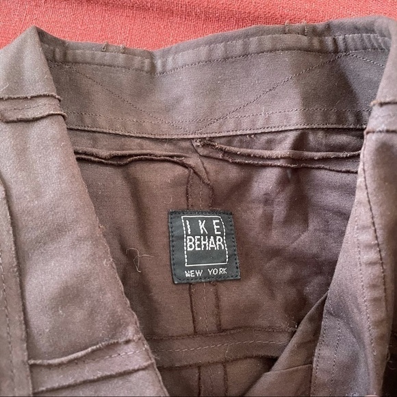 Ike behar textured brown button down shirt sz.L - Picture 2 of 4